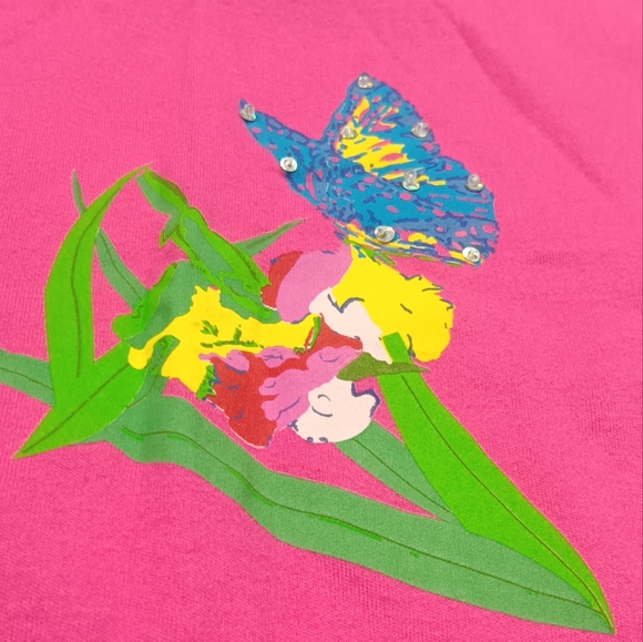 Bill blast  pink butterfly floral sleeveless blouse size medium - Picture 5 of 11